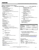 Preview for 1 page of Toshiba T115-S1100 Specifications