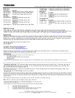 Preview for 2 page of Toshiba T115-S1100 Specifications