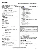 Preview for 1 page of Toshiba T135-S1310 Specifications