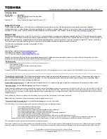 Preview for 2 page of Toshiba T135-S1312 Specifications