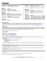 Preview for 2 page of Toshiba T235D-S1340 Specifications