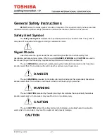 Предварительный просмотр 5 страницы Toshiba T300MTX Instruction Manual