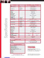 Preview for 2 page of Toshiba T501U Series Specifications