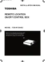 Предварительный просмотр 1 страницы Toshiba TCB-IFCB-4E2 Installation Manual