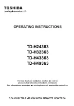 Предварительный просмотр 1 страницы Toshiba TD-H24363 Operating Instructions Manual