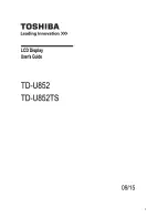 Preview for 1 page of Toshiba TD-U852 User Manual