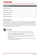 Preview for 2 page of Toshiba TDDP2012ES2C User Manual