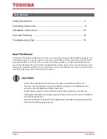 Preview for 2 page of Toshiba TDDP7011ES2 User Manual