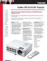 Toshiba TDP-D2-US Specifications preview