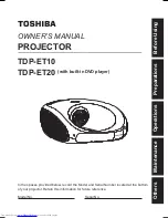 Preview for 1 page of Toshiba TDP-ET10 Owner'S Manual