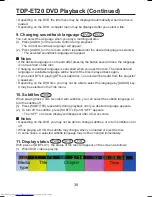 Preview for 38 page of Toshiba TDP-ET10 Owner'S Manual