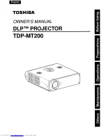 Toshiba TDP-MT200 Owner'S Manual preview