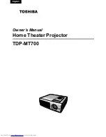 Toshiba TDP-MT700 Owner'S Manual preview