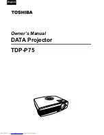 Preview for 1 page of Toshiba TDP-P75 Owner'S Manual