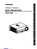 Toshiba TDP-T40 Owner'S Manual preview