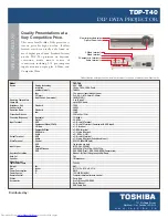 Предварительный просмотр 2 страницы Toshiba TDP-T40 Specifications