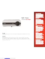 Preview for 1 page of Toshiba TDP-T40U Specifications