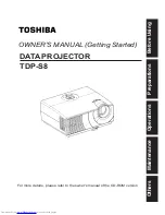 Preview for 1 page of Toshiba TDP TDP-S8 Owner'S Manual