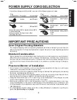 Preview for 9 page of Toshiba TDP TDP-S8 Owner'S Manual