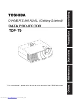 Preview for 1 page of Toshiba TDP TDP-T9 Owner'S Manual