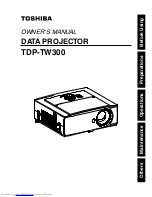 Toshiba TDP-TW300 Owner'S Manual preview