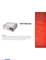 Preview for 1 page of Toshiba TDP-TW350 Product Specifications