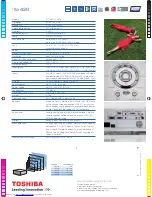 Предварительный просмотр 2 страницы Toshiba TDP-TW420 Specification Sheet