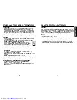 Preview for 6 page of Toshiba TDP-TW90A Owner'S Manual