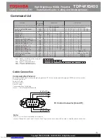 Preview for 16 page of Toshiba TDP-WX5400 Installation Manual