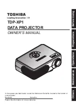 Предварительный просмотр 1 страницы Toshiba TDP-XP1 Owner'S Manual