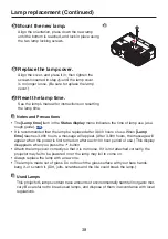 Предварительный просмотр 38 страницы Toshiba TDP-XP1 Owner'S Manual