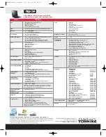 Preview for 2 page of Toshiba TE2000 Specifications