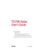 Preview for 1 page of Toshiba TE2100 Series User Manual