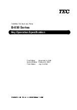 Toshiba TEC B-850 Series Key Operation Specification предпросмотр