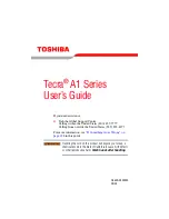 Toshiba Tecra A1 User Manual preview