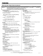 Preview for 1 page of Toshiba Tecra A10-S3511 Specifications