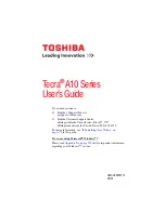 Preview for 1 page of Toshiba Tecra A10 Series User Manual