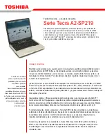 Preview for 1 page of Toshiba Tecra A2-SP219 (Spanish) Especificaciones