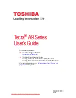 Предварительный просмотр 1 страницы Toshiba TECRA A9 Series User Manual