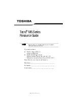 Toshiba Tecra M5 Series Resource Manual preview