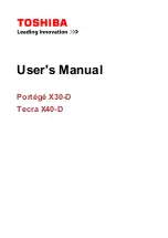 Предварительный просмотр 1 страницы Toshiba Tecra X40-D User Manual