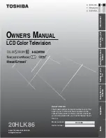 Preview for 1 page of Toshiba TheaterWide 20HLK86 Owner'S Manual