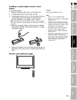 Preview for 19 page of Toshiba TheaterWide 20HLK86 Owner'S Manual