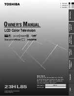 Toshiba TheaterWide 23HL85 Owner'S Manual preview