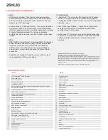 Preview for 2 page of Toshiba TheaterWide 26HL83 Specifications