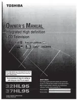 Предварительный просмотр 1 страницы Toshiba TheaterWide 32HL95 Owner'S Manual