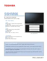 Предварительный просмотр 1 страницы Toshiba TheaterWide 56HM66 Specifications