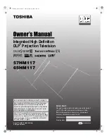 Toshiba TheaterWide 57HM117 Owner'S Manual предпросмотр