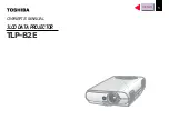 Preview for 2 page of Toshiba TLP-B2E Owner'S Manual