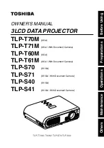 Toshiba TLP S70 Owner'S Manual предпросмотр